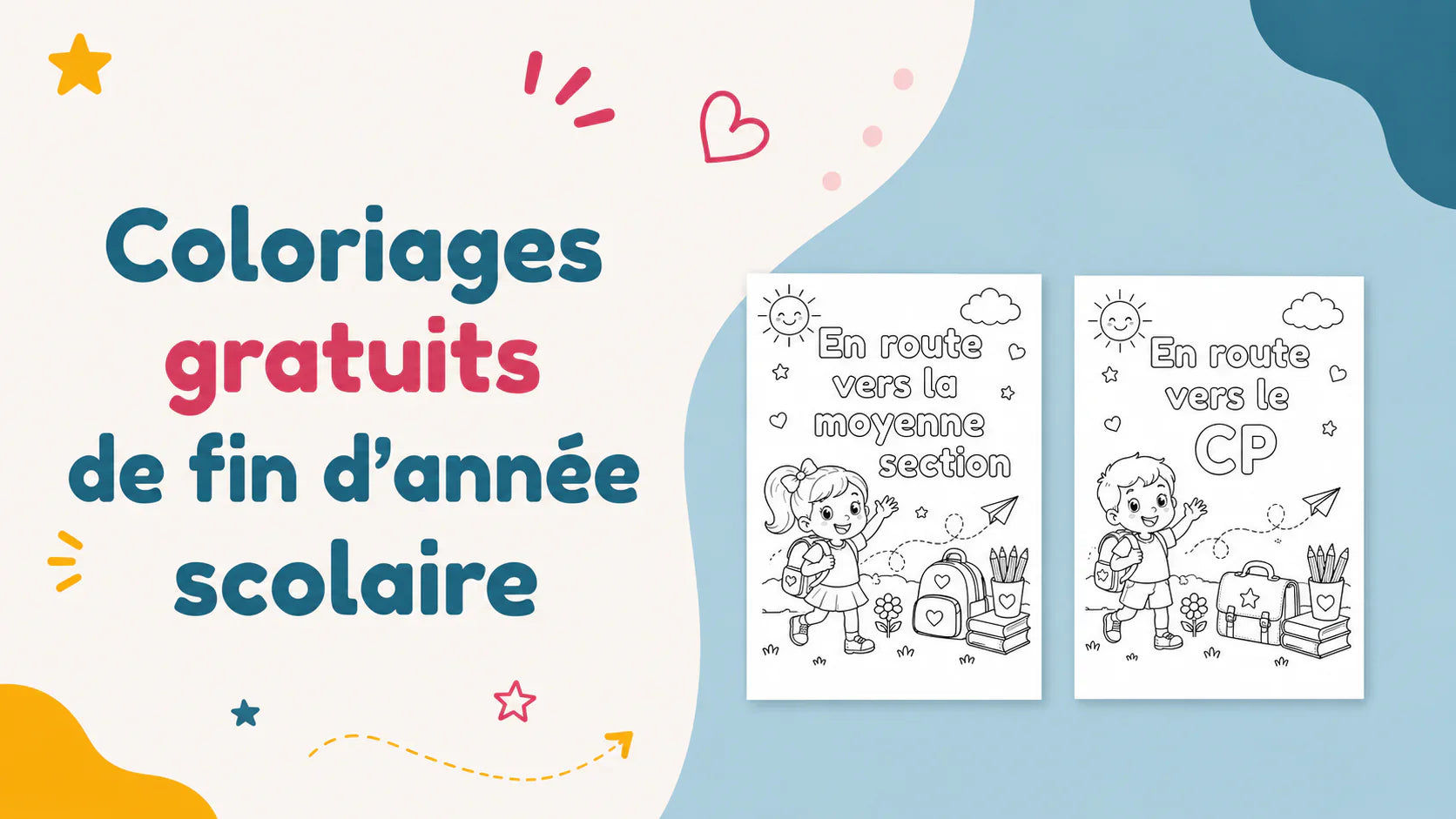 Coloriages gratuits à imprimer fin d'année scolaire