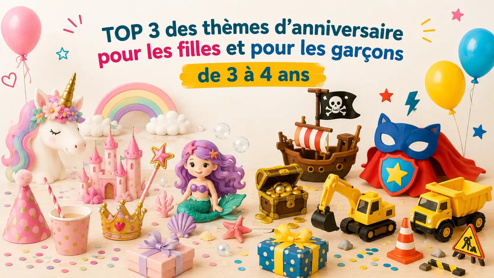 Thèmes anniversaire 3 à 4 ans