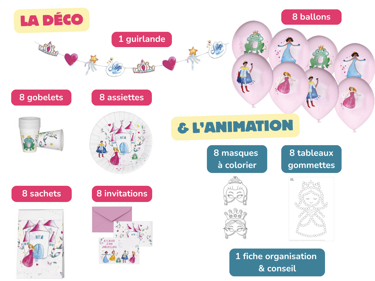 Contenu kit anniversaire 3-4 ans