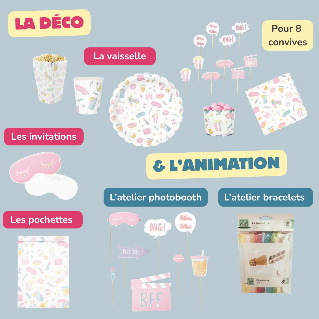 Contenu kit soirée pyjama filles